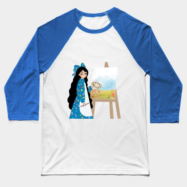 Painting girl Baseball T-Shirt by hayouta shop